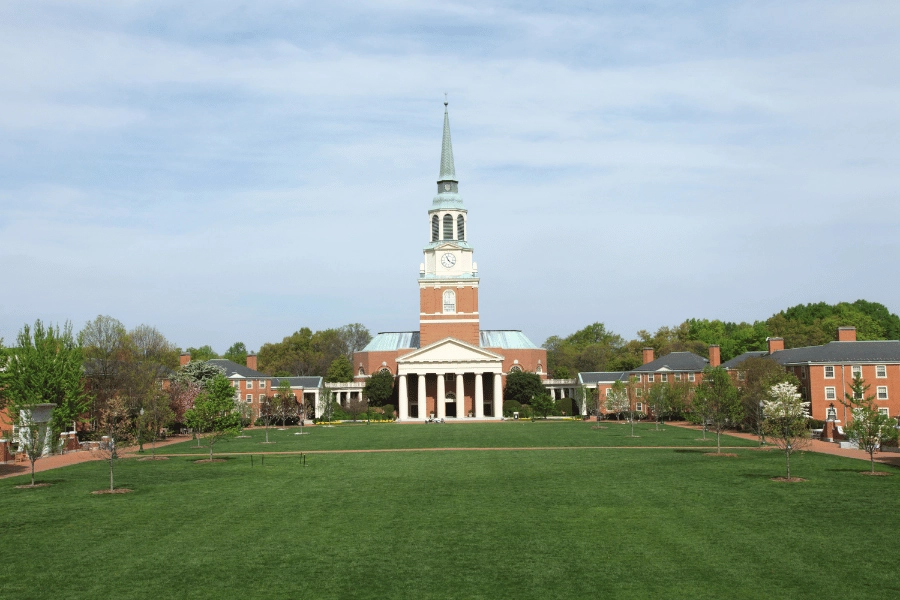 Wake Forest University campus in Winston-Salem, NC